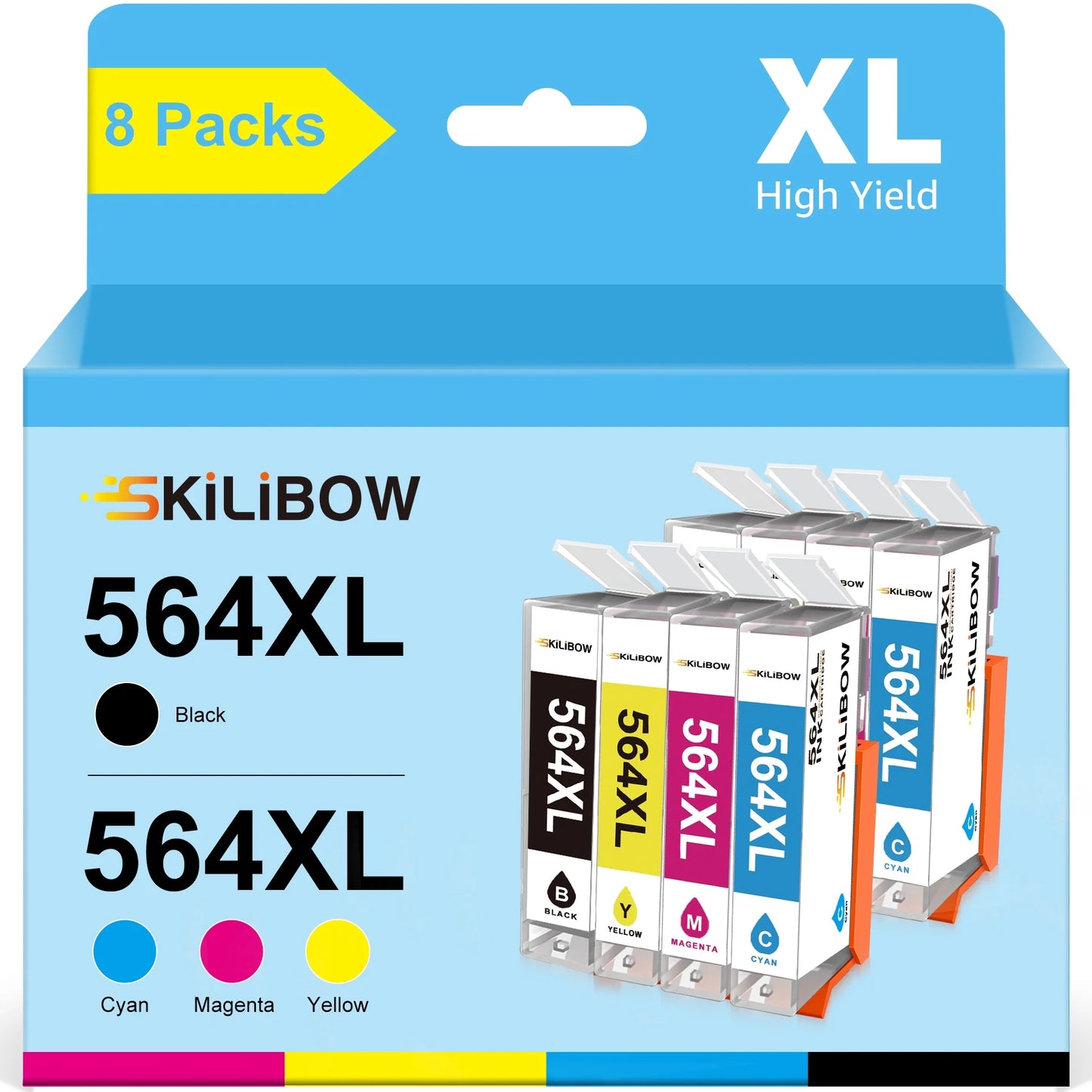 564XL Ink Cartridge Replacement for HP 564 XL Photosmart 7520 6520 5520 7525 5514 7510 OfficeJet 4620 Printers (8 Combo Pack)