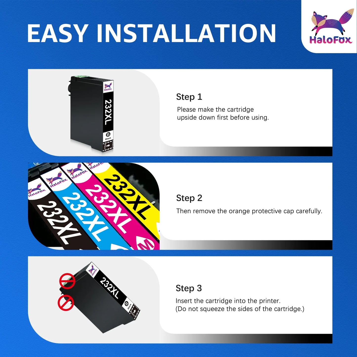 232 Ink Cartridges Compatible for Epson 232XL Ink Cartridge Combo Pack Work with Epson XP-4200 XP-4205 Workforce WF-2930 WF-2950 ( Black, Cyan, Magenta, Yellow, 4Pack)