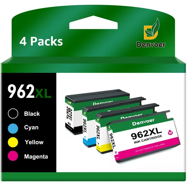 962 Ink Cartridges for HP 962 Ink Cartridges for 8715 8702 Printer(1 Black, 1 Cyan, 1 Magenta, 1 Yellow)