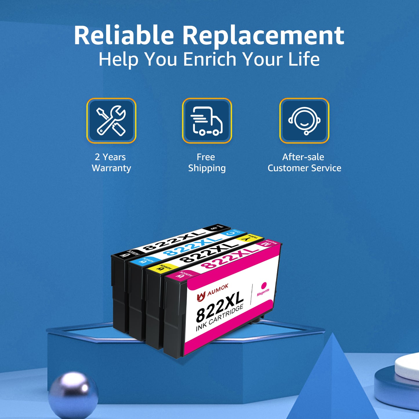 822XL Ink Cartridge Compatible for Epson 822XL Ink Cartridge Workforce Pro WF-4833 WF-3820 WF-4820