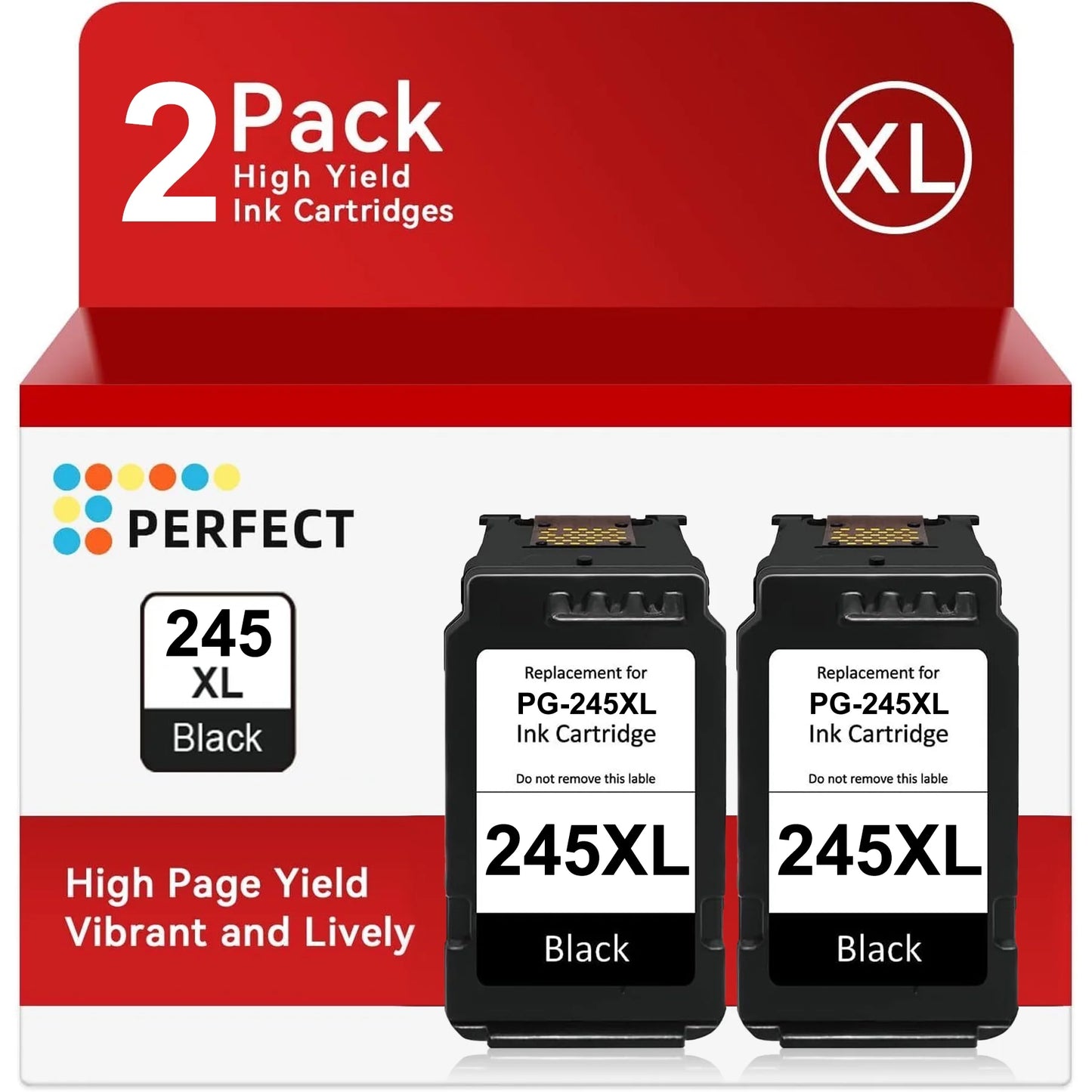 245XL Ink Replacement for Canon 245 PG-245 XL Black Ink Cartridge for Pixma MX492 MX490 MG2520 MG2420 MG2522 MG2922 MG2525 MG3022 TS3120 TS3122 TS3322(2 Black)