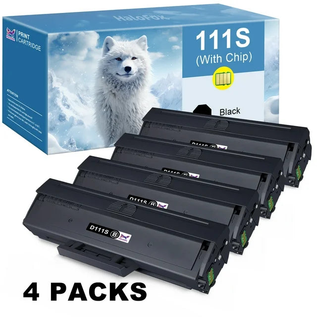 MLT-D111S Toner Replacement for Samsung MLT- SL-M2070FW SL-M2022 SL-M2022W Printers (Black, 4-Pack)