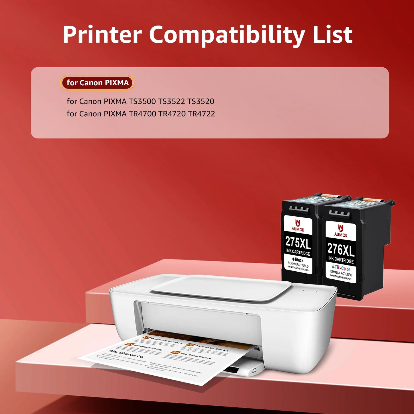 275 Ink Compatible Canon Ink 275 and 276 pg 275 black ink cartridges for PIXMA TS3722 TS3522 TR4722