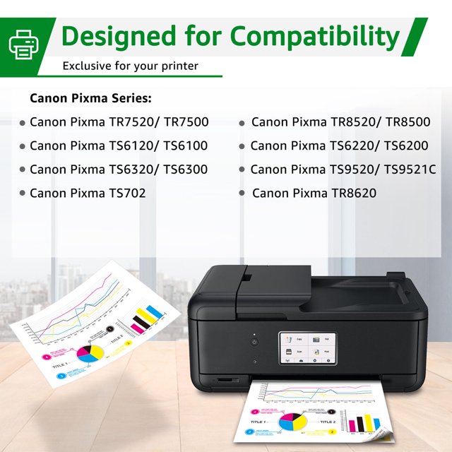 280 281 Ink Cartridges for Canon (1 PGBK 1 BK 1 Cyan 1 Magenta 1 Yellow 1 Photo Blue, 6 Pack)