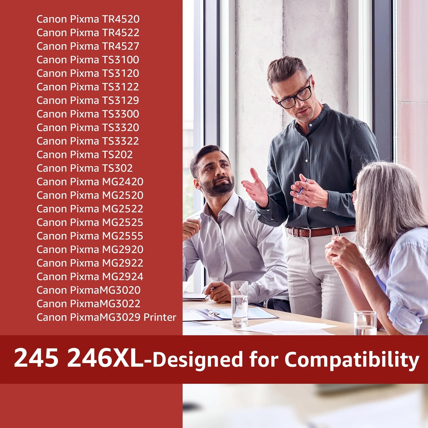 PG245XL Ink Cartridges for Canon Ink 245 and 246 PG-245XL CL-246XL 243 244 XL PG-243 CL-244 for Canon Pixma MG2522 TS3122 MX492 MX490 MG3022 MG2922 MG2520 Printer (2 Black)