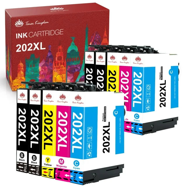 202XL T202 Ink Cartridges for Epson 202 XL T202XL Black & Color Cartridge(10 Pack)