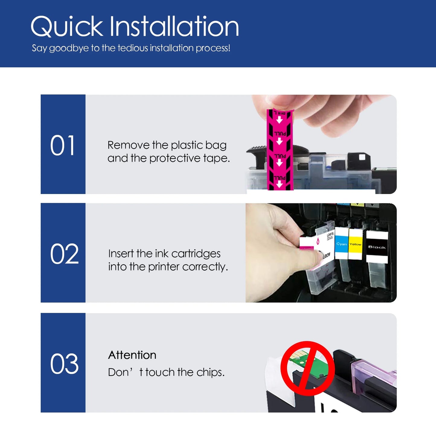 LC406 Ink Cartridges for Brother Printer for Brother LC406 Ink Cartridge Replacement with Brother MFC-J4335DW XL, MFC-J6555DW, MFC-J4345DW XL, MFC-J5855DW, MFC-J4535DW XL,MFC-J6955DW (4 Packs)