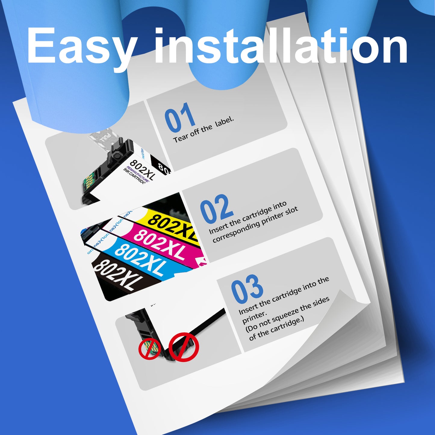 802XL Ink Cartridge for Epson ink 802 XL 802XL to use with Workforce Pro WF-4730 WF-4720 WF-4734 Printer