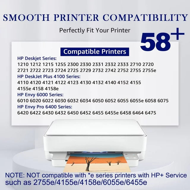 Mooho Printer Ink 67XL Replacement for HP 67 Deskjet 2732 2755 DeskJet Plus 4152 4155 4158 Printer, 2 Pack