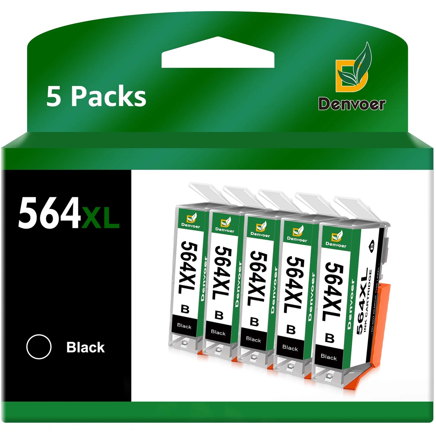564XL Black Ink Cartridge Replacement for HP Photosmart 7520 6520 5520 7525 5514 7510 OfficeJet 4620 Printers (5 Black)