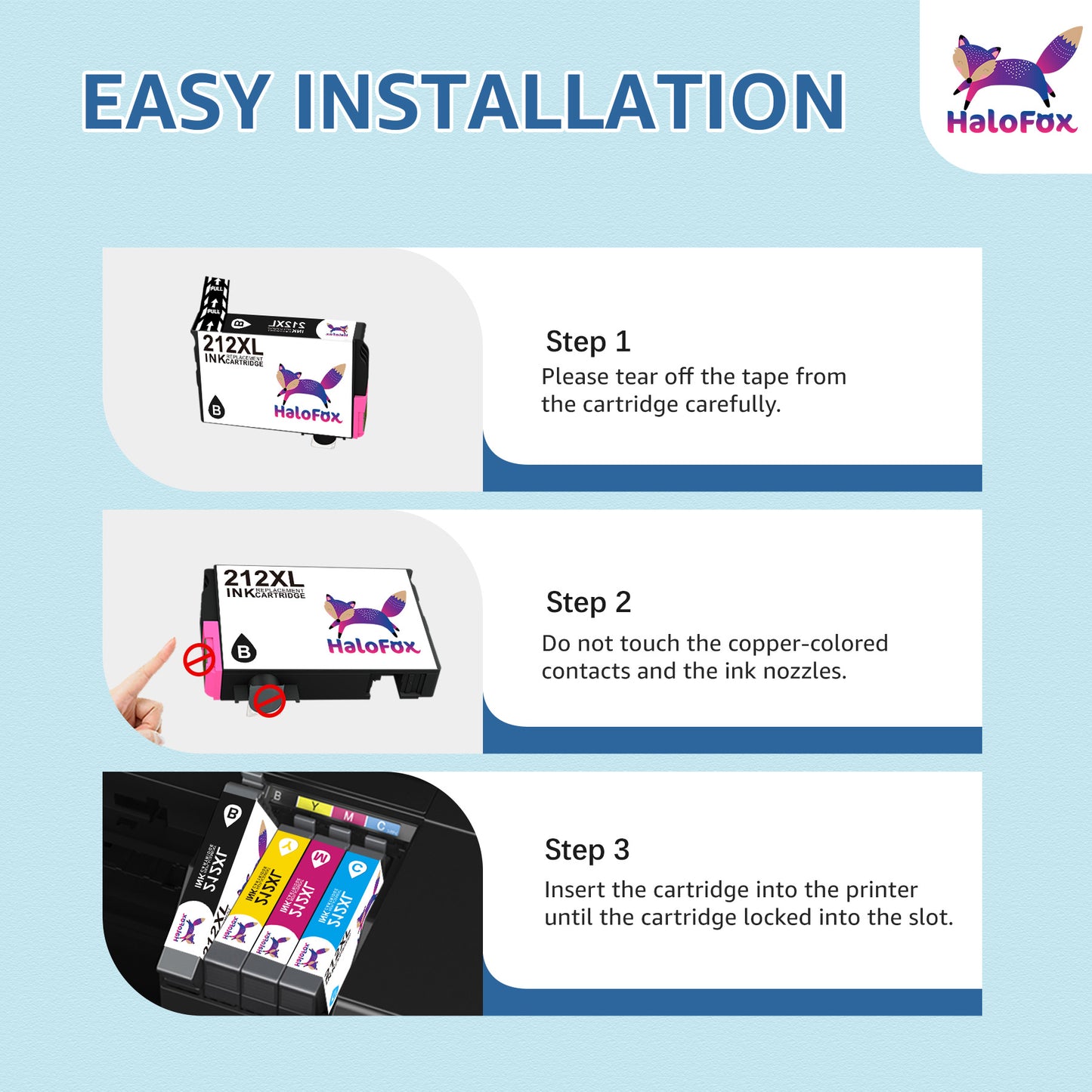 212XL Ink Cartridges Replacement for Epson with Epson Expression Home XP-4100 XP-4105 Workforce WF-2830 WF-2850 Printer (8 Packs)