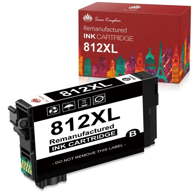 812XL Ink Cartridges for Epson Printer (1 Black)