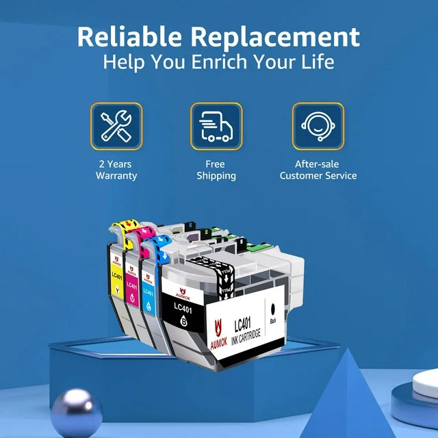 LC 401 LC401 Ink Cartridge LC401 Compatible Ink Cartridge Replacement for Brother LC401 LC 401 LC401XL LC401 XL to use with Brother MFC-J1010DW MFC-J1012DW MFC-J1170DW Printer (BCMY) 4 Pack