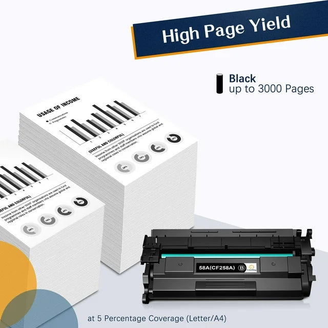 ColorKing CF258A 58A Toner for HP LaserJet Pro M404 M404dn MFP M428 M428fdw No Chip (Black, 1-Pack)