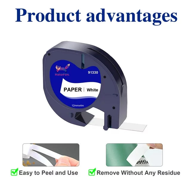 🦊8-Pack Letratag Refills Replacement for 100H QX50 Label Maker, 1/2 Inch x 13 ft, 91330 10697