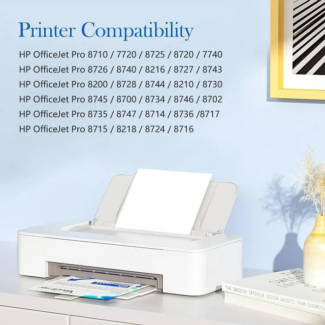Replacement HP Ink Cartridges 952 952xl 7720 7740 8715 8730 8740 8216 8725 8700 Printer (2 Black)