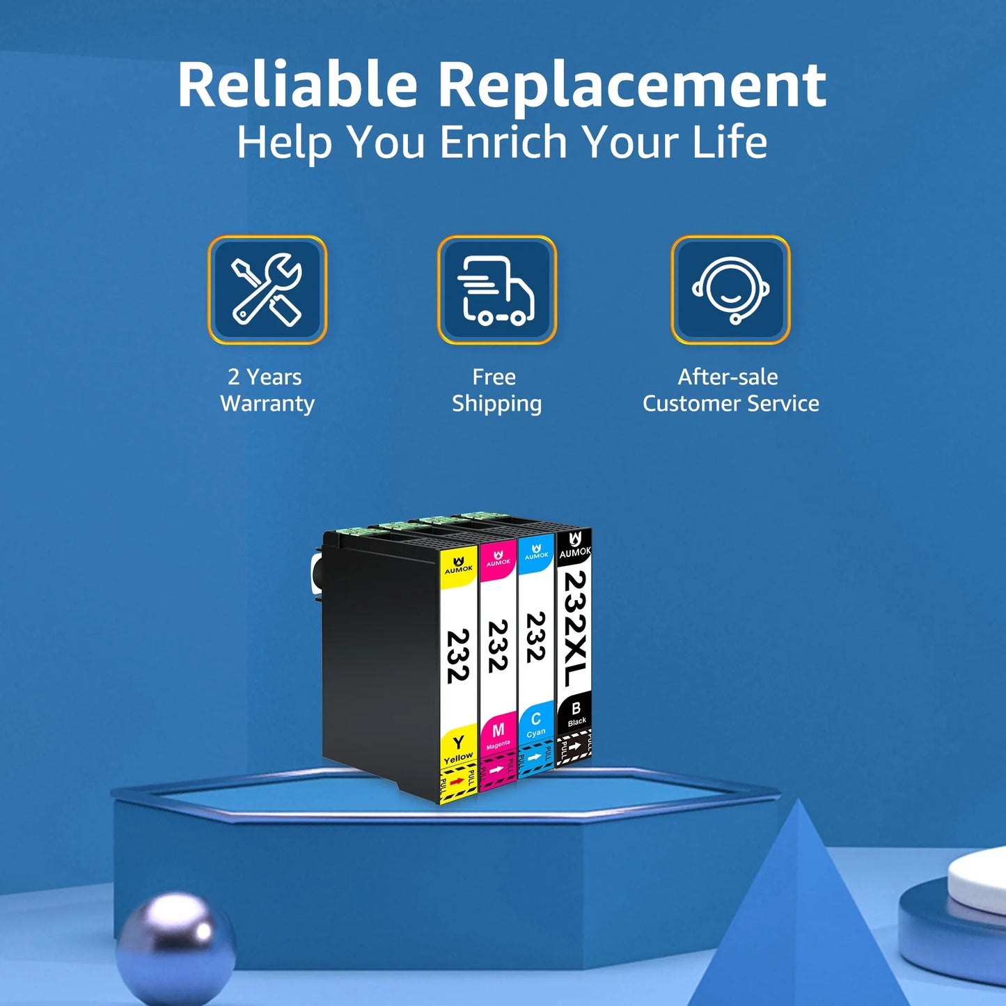 232XL Ink Cartridges for Epson 232XL 232 Ink Cartridges for Epson Workforce WF-2930 WF-2950 Expression XP-4205 XP-4200 Printer (Black,Cyan,Magenta,Yellow4 Pack)