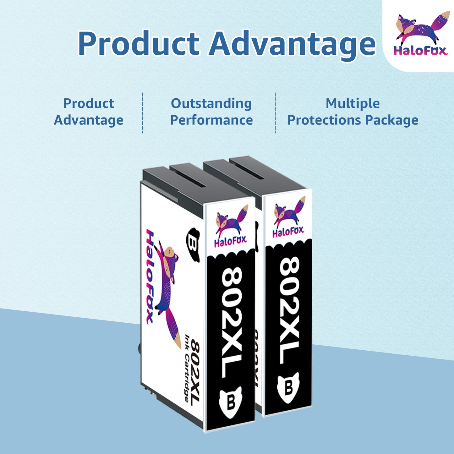 802XL Black Ink Cartridge for Epson ink 802 XL WF-4720 WF-4734 Printer (2 Black)