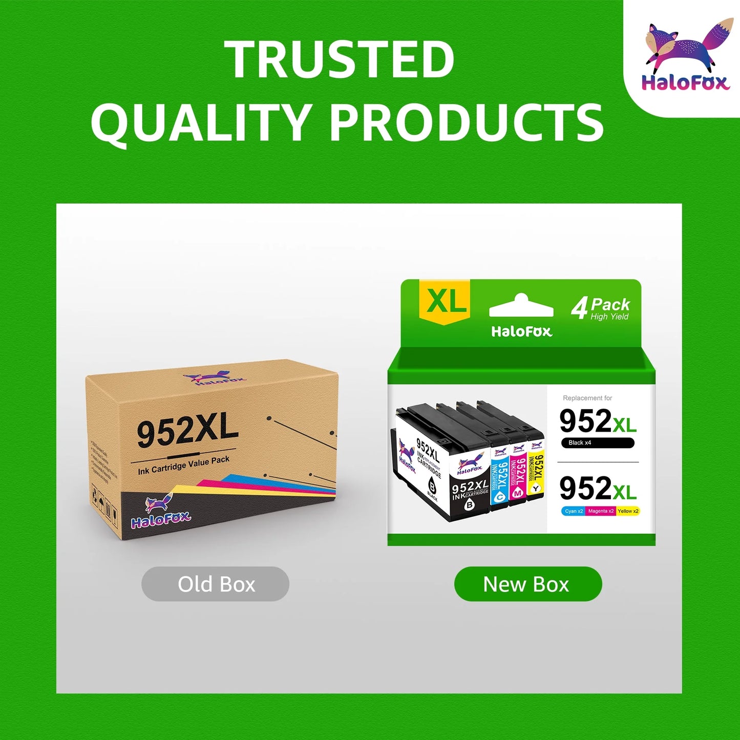 952XL Ink Cartridges Combo Pack for HP 952 XL Printer (1 Black, 1 Cyan, 1 Magenta, 1 Yellow, 4 Packs)