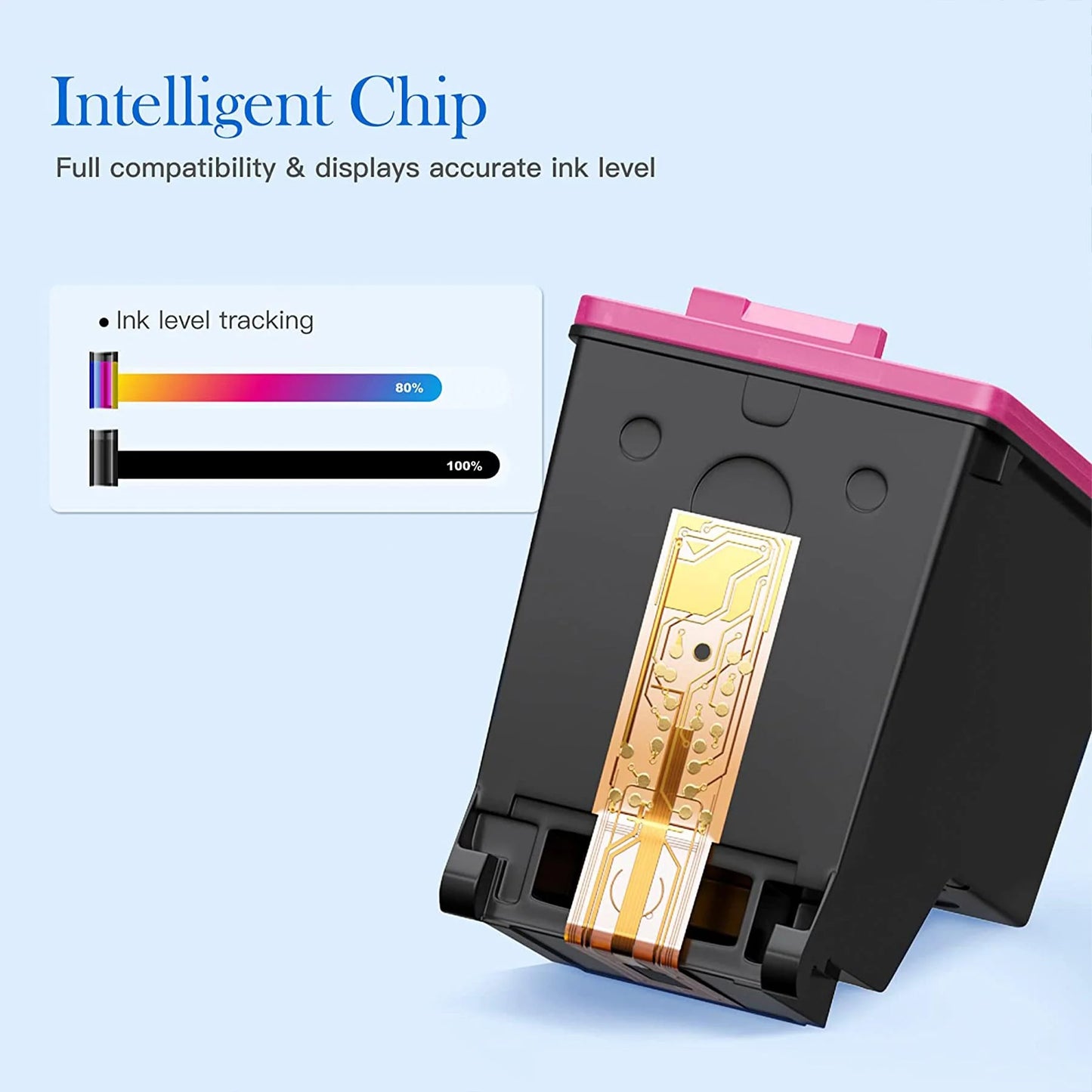 64XL Ink Cartridges Black and Color 7858 7855 7155 Envy Inspire 7255e 7955e Tango Series(1 Black, 1 Tri-Color)