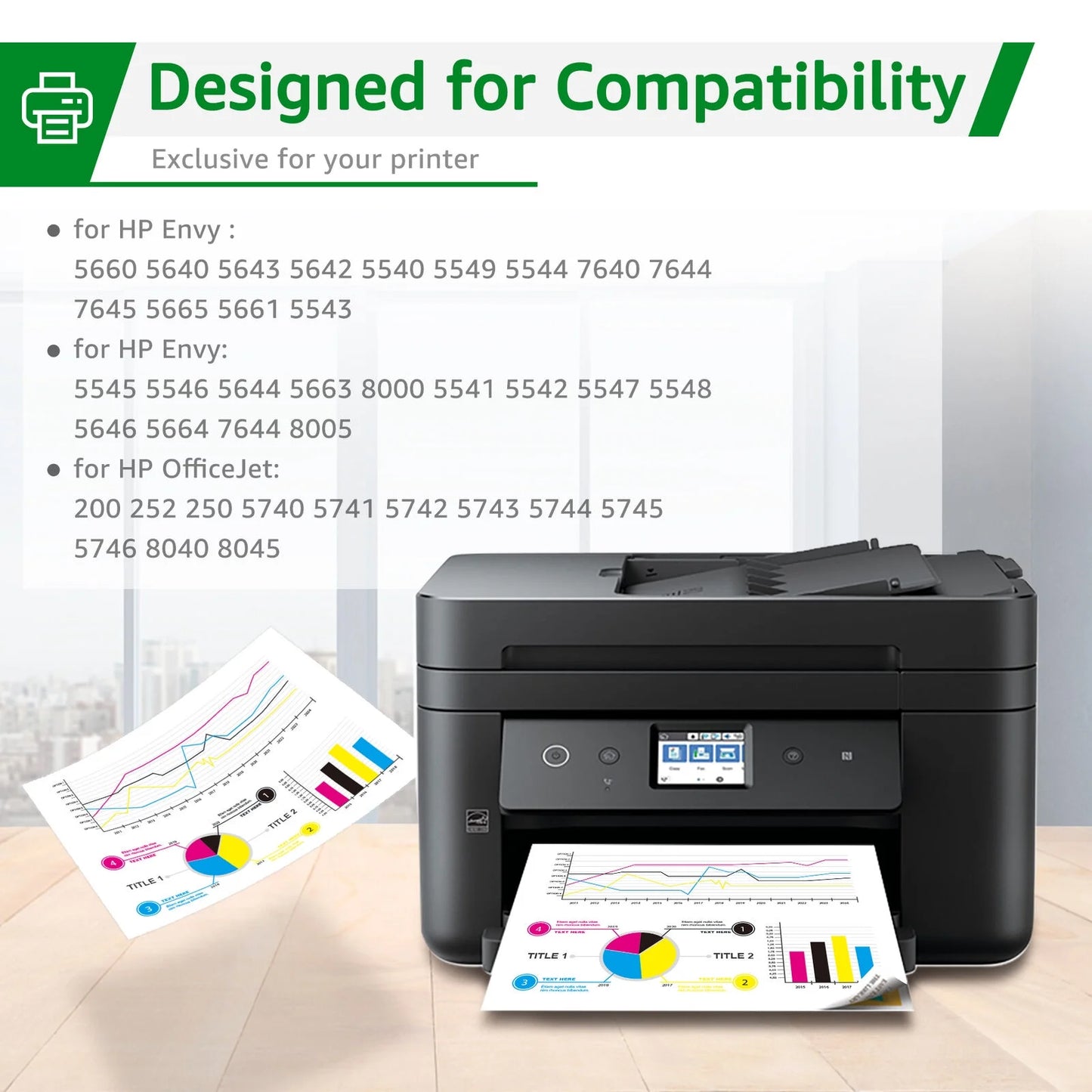 62xl ink cartridges Compatible for hp 62 ink cartridges for Envy 7640 5640 5660 5540 7644 7645