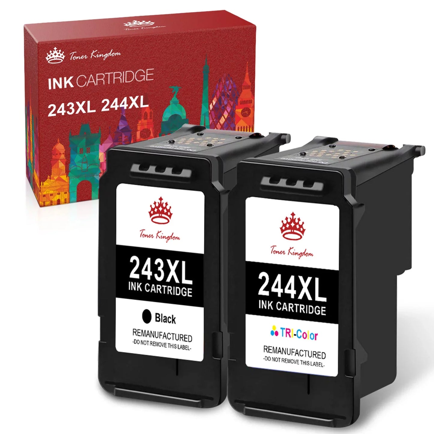 PG-243 CL-244 Replacement for Canon Ink cartridges(1Black/1Tri-Color, 2PK)