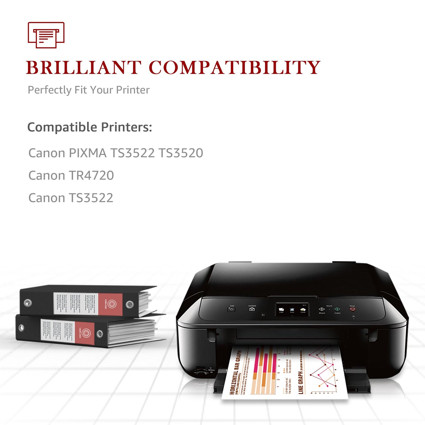 PG-275 CL-276 Ink Cartridges for Canon (2 Black, 1 Color)