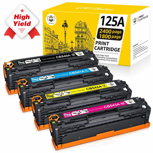125A Toner Cartridge Black,Cyan, Magenta, Yellow Toner Cartridges (4-Pack) Replacement for Color CP1215,CM1312nfi,CM1312 MFP,CP1518ni ,CP1515n Printer Ink