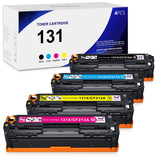 131A CF210A 131X CF210X Toner Cartridge Replacement for HPr(Black,Cyan,Magenta,Yellow,4 Pack)