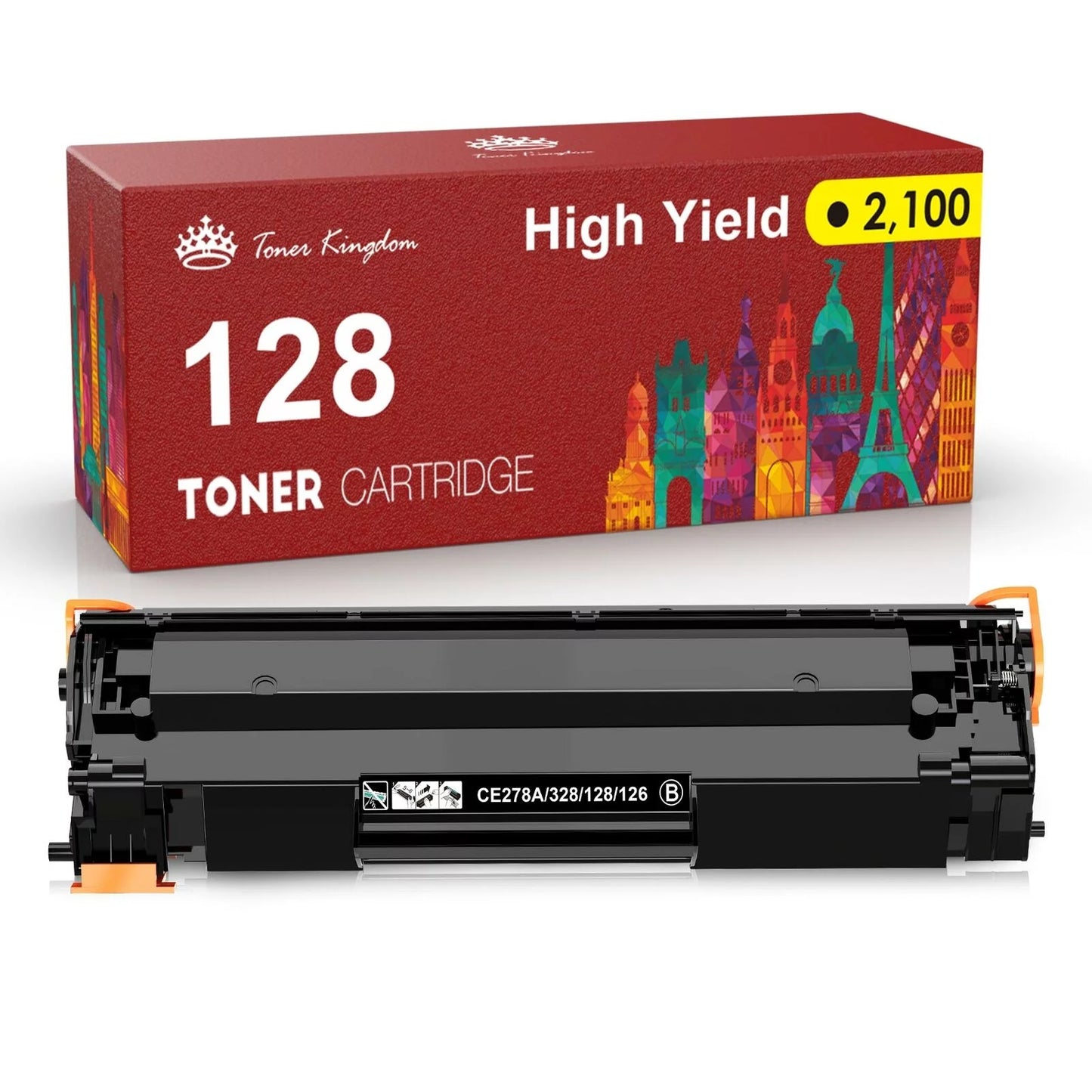 128 Black Toner Cartridge High Yield Replacement for Canon Printer, 1-Pack