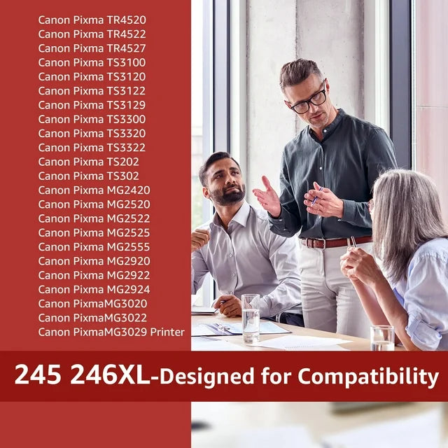 PG-245XL CL-246XL Ink Cartridge Replacement to use with MG2525 MG3020 TR4520 (2 Black, 1 Tri-color)