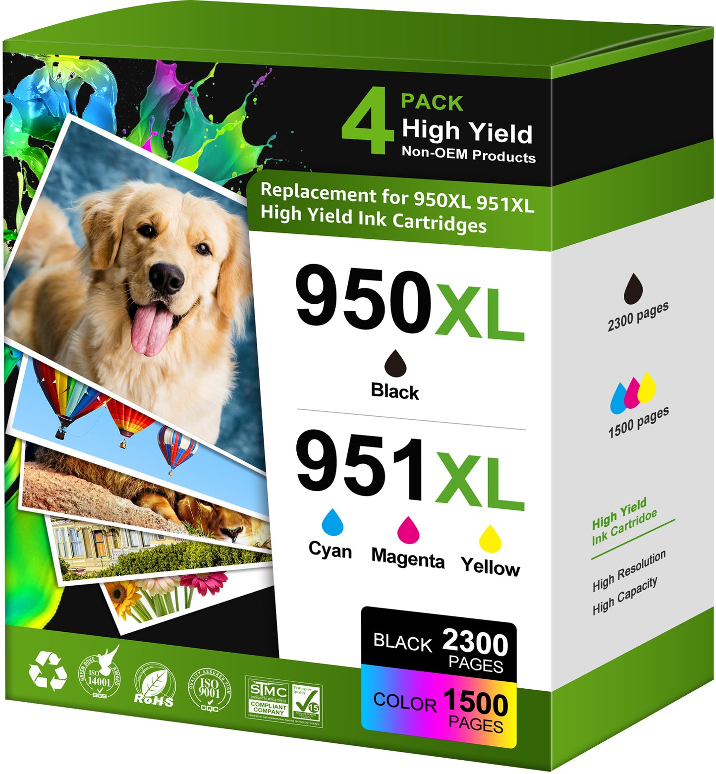 950XL and 951XL Ink Cartridges Compatible for HP 950 and 951 Ink Cartridges OfficeJet Pro 8600 8610 8620