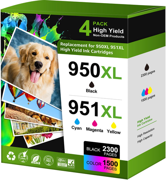 950XL and 951XL Ink Cartridges Compatible for HP 950 and 951 Ink Cartridges OfficeJet Pro 8600 8610 8620