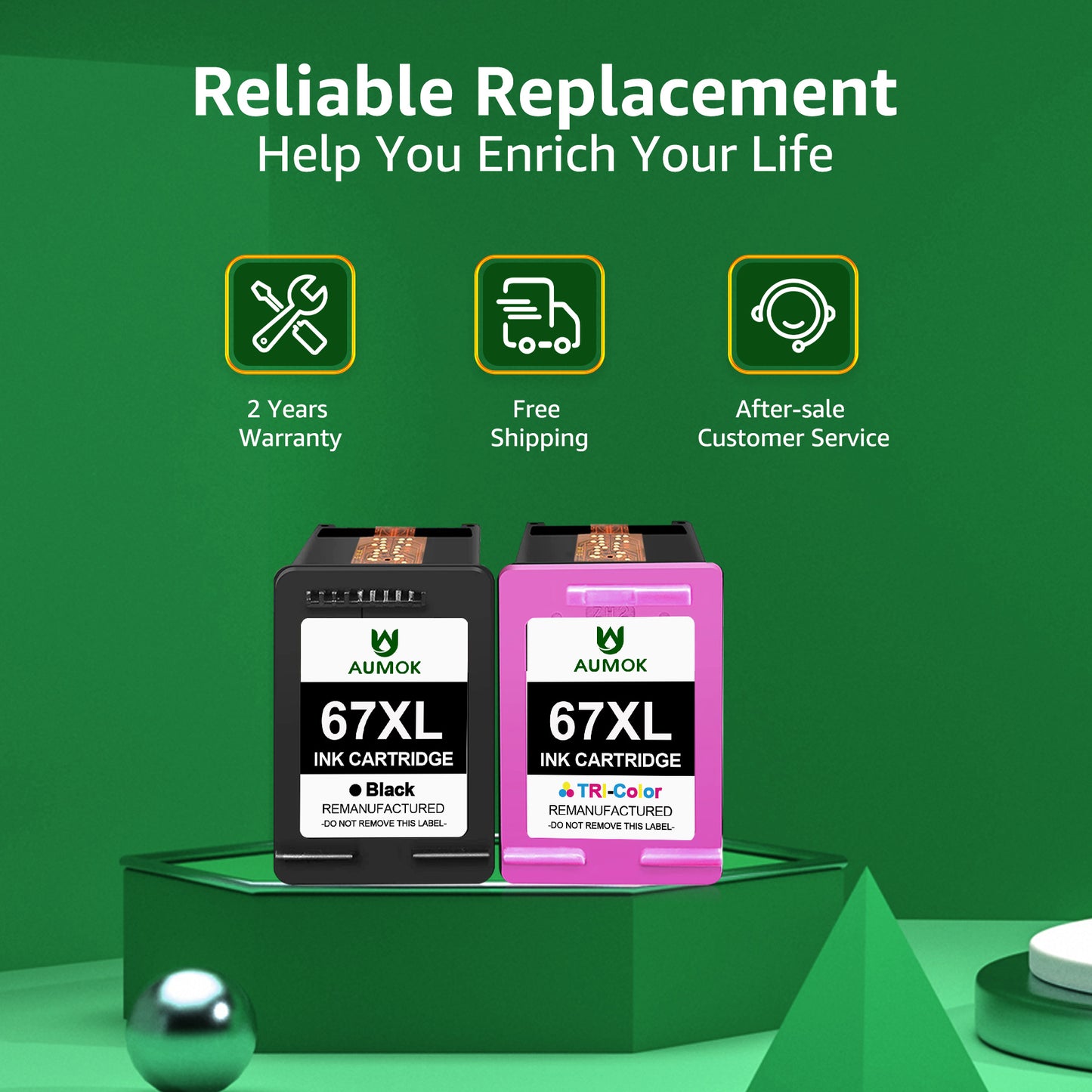 67XL Black Ink Cartridge Compatible for HP67 Black Ink Cartridge 2755e 2855e 4155e 4255e 6055e 6065e