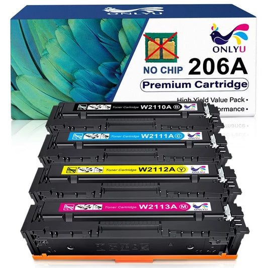 206A 206X Toner Cartridge Replacement for HP(Black Cyan Yellow Magenta, 4-Pack)