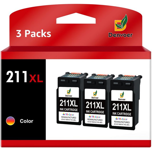 211XL CL-211 Ink Cartridge Tri-Color Replacement for Canon( 3x Tri-Color )
