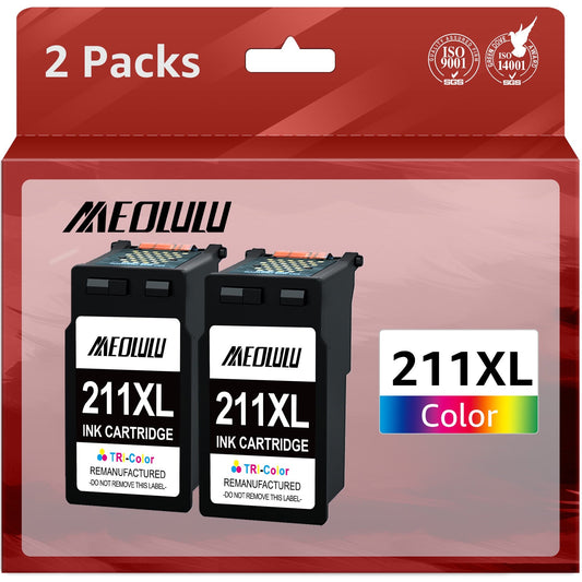 211XL Color Ink Cartridge Replacement for Canon(Tri-Color 2 Pack)