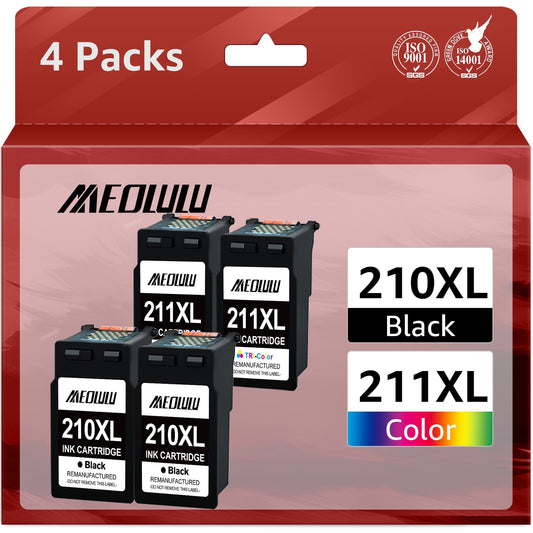 211XL PG-210XL Ink Cartridge Combo Compatible with Canon(2 Black & 2 Color)