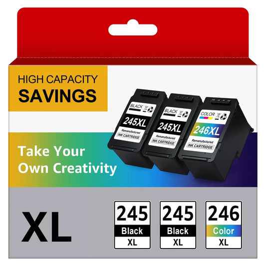 245XL/246XL Compatible Ink Cartridge Replacement for Canon PG-245 XL CL-246 XL PG-243 CL-244 for MX492 MX490 MG2420 MG2520 MG2522 MG2920 MG2922 MG3022 (2 Black,1 Tri-Color)