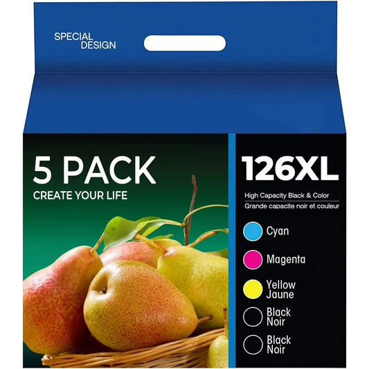 126XL Ink Remanufactured for EPSON (2 Black,1 Cyan,1 Magenta,1 Yellow)