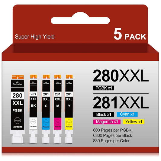 280XXL 281XXL Ink Cartridges Compatible for Canon 280 and 281 Ink Work for Pixma TR8520 TR8620a TS8120 TS9120 Ink