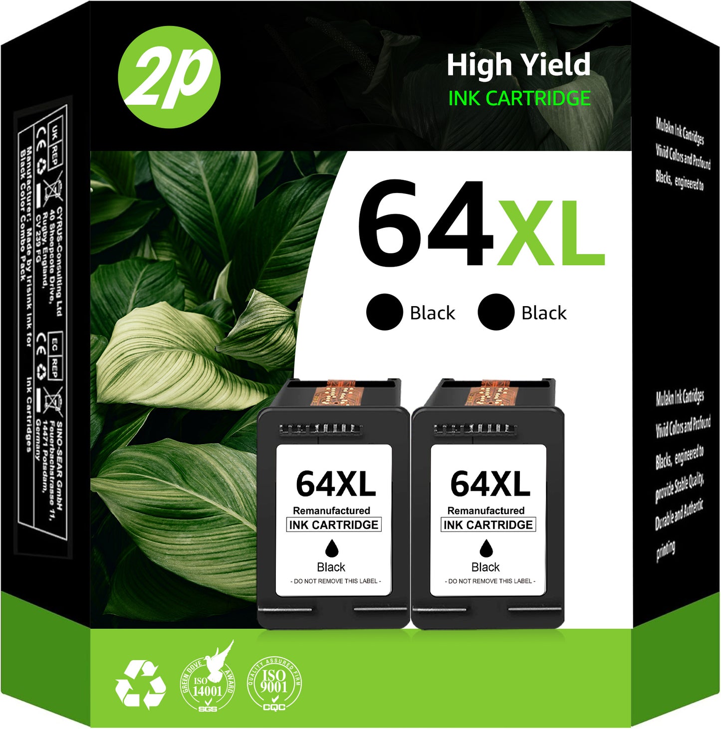 64xl black ink cartridge compatible for hp 64 black ink cartridge for Envy Photo 7858 7855 7155 6255