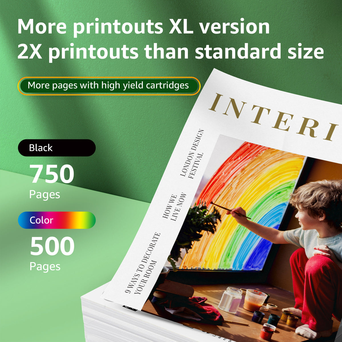68XL Ink Cartridges Combo Pack Compatible for Hp 68 Ink Cartridges for HP Envy 6155e 6555e DeskJet 2955