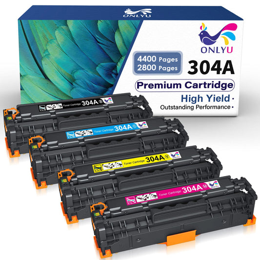 304A Toner Cartridge Replacement for HP Printer (Black, Cyan, Magenta, Yellow, 4-Pack)