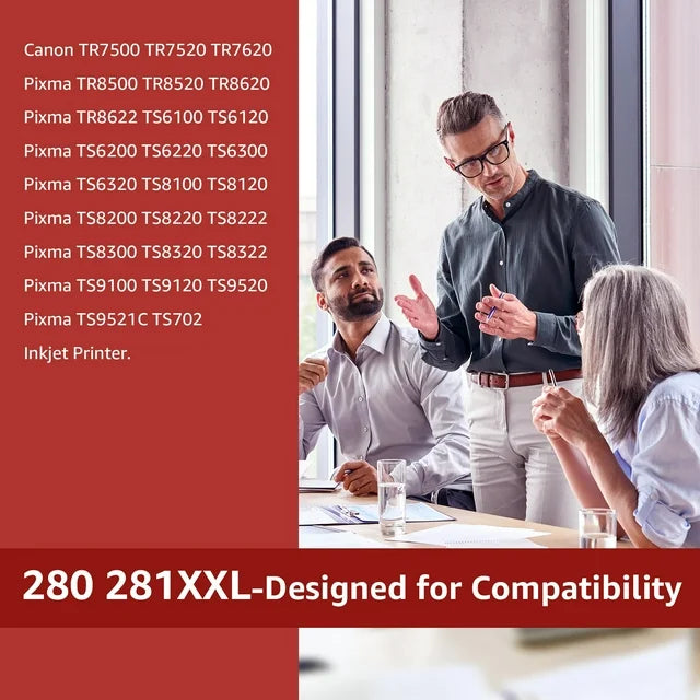 280XXL 281XXL Ink Cartridge for Canon Ink 280 and 281 for PG280 and CL281 Compatible for Canon PIXMA TR7520 TR8520 TR8620 TR8500 TS8320 TS8322 TS8120 TS9120 Printer (10-Pack)
