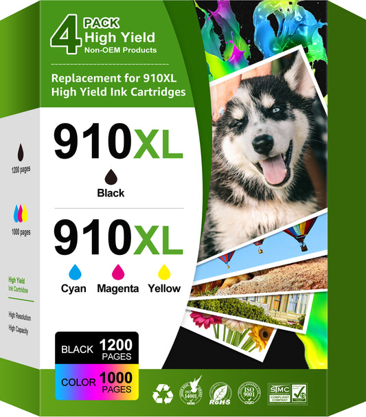 910XL Ink Compatible with HP 910XL Combo Pack Ink Cartridges Use for HP OfficeJet Pro 8025 8020 8015