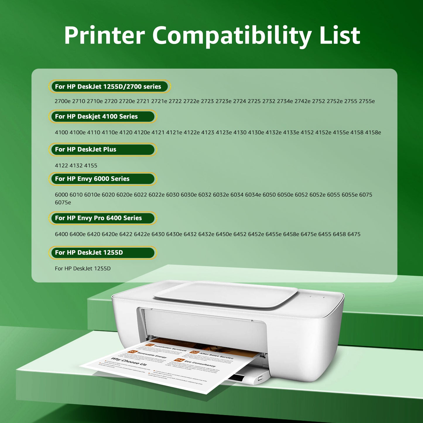 67XL Black Ink Cartridge Compatible for HP67 Black Ink Cartridge 2755e 2855e 4155e 4255e 6055e 6065e