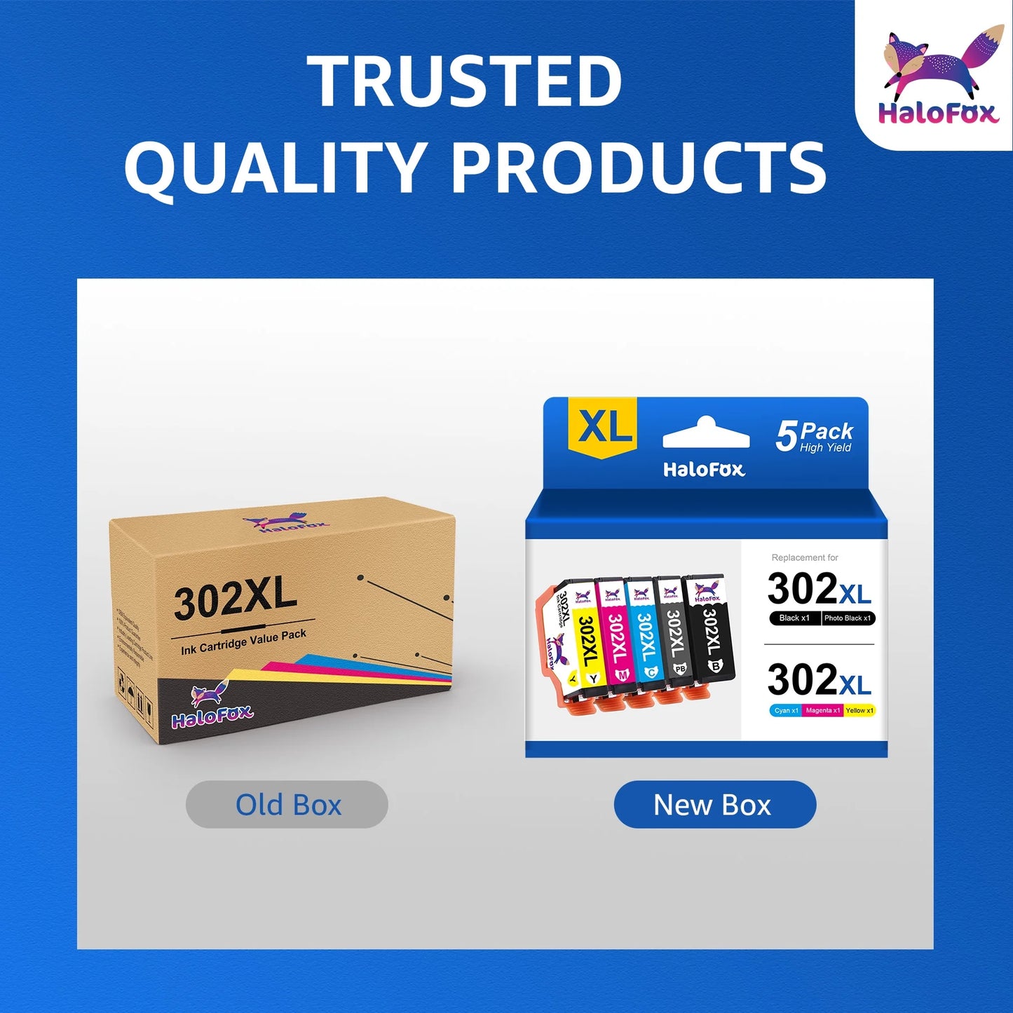 302 Ink Cartridge for Epson 302XL 302 XL T302XL Ink Cartridges for Expression Premium XP-6000 XP-6100 Printer (Black Photo Black Cyan Magenta Yellow, 5-Pack)