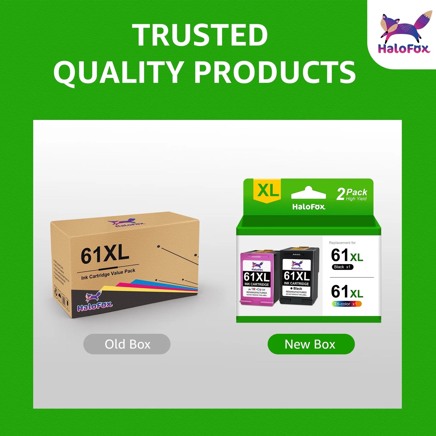61 Black Ink Cartridge Compatible for HP 61 Black Ink HP Ink 61 for HP Envy 4500 5530 Officejet 4630 Deskjet 2541(Black, 2-Pack)