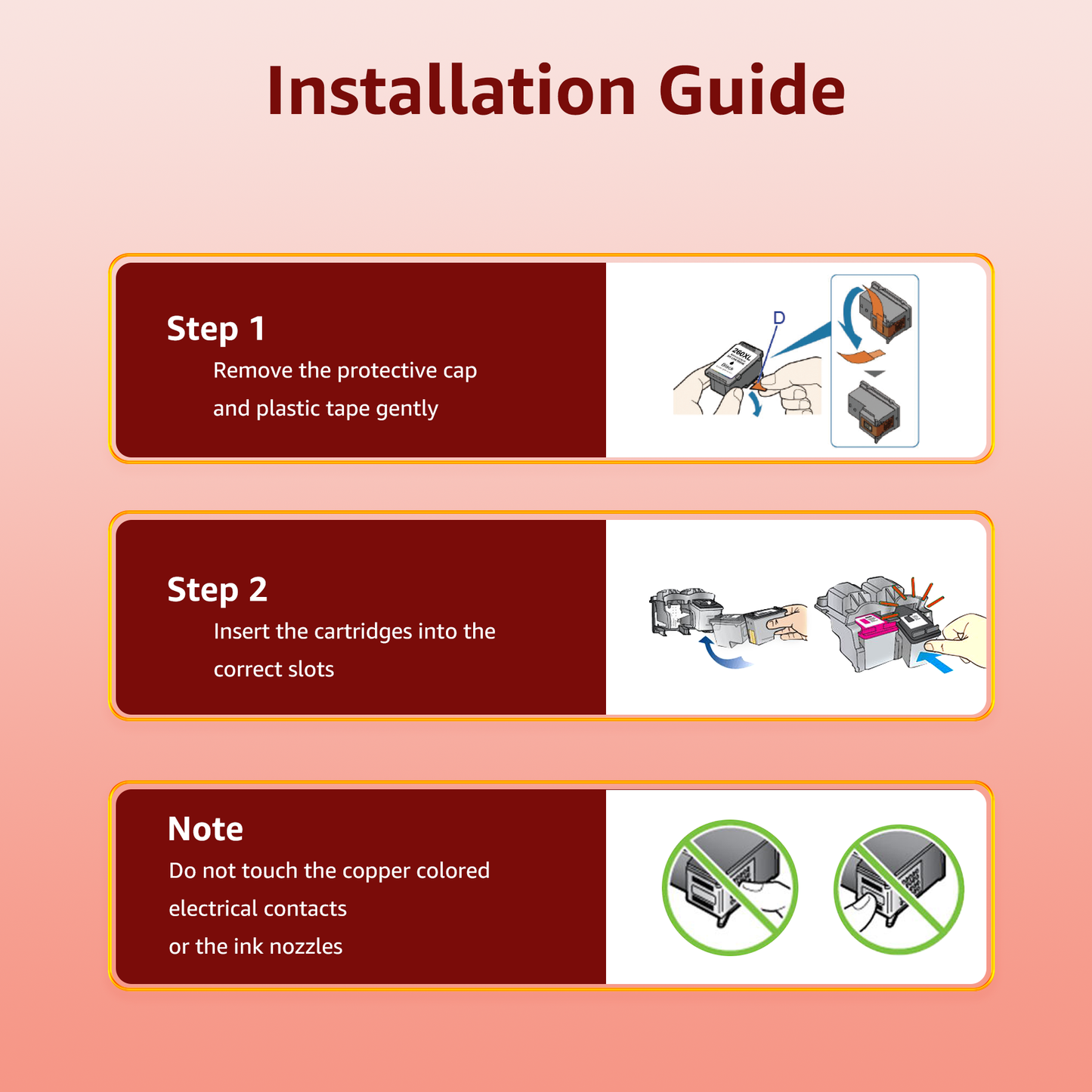 PG260XL 260 XL Ink Cartridges Replacement for Canon Ink 260 for TS6420 TR7020 TS5320 Printers (2 Pack)